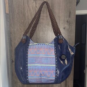 The Sak-Indigo Leather w/ Embroidered Pattern Shoulder Bag, #leather #boho